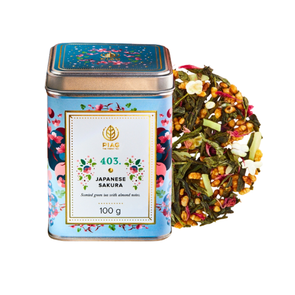 Piag Tea Japanise Sakura N°403 - japońska zielona herbata w eleganckiej puszce 100 g