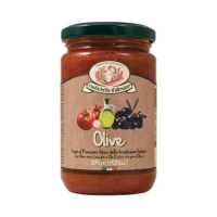 Rustichella d'Abruzzo Sugo alle Olive – sos pomidorowy z czarnymi oliwkami Leccino 270g