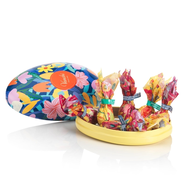 Venchi Easter Egg Metal Tin Teresa Rego Collection – czekoladowe jajeczka premium 77 g