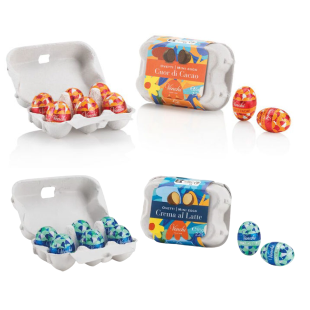Venchi Small Eggs Milk+dark Cardboard - mini jajka z gorzką czekoladą lub mlecznym nadzieniem 65 g