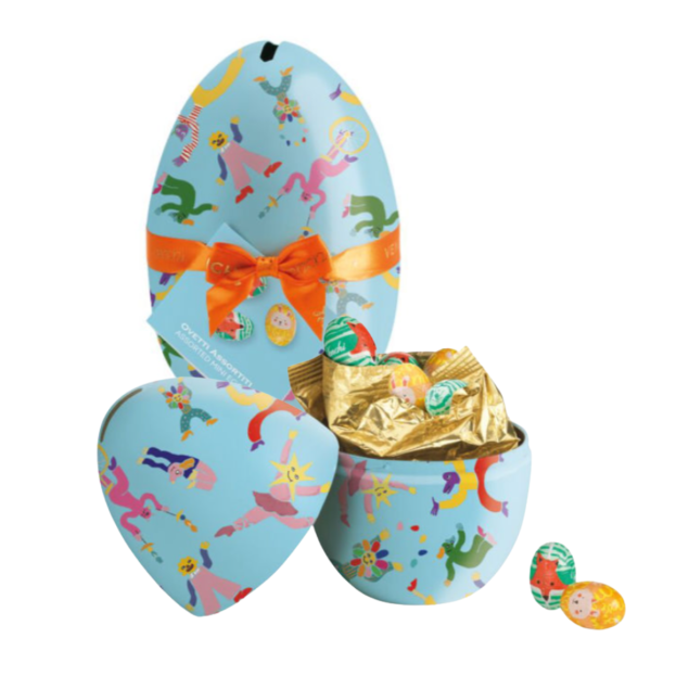 Venchi Easter Egg Kids Tin Money Box - skarbonka z mini jajkami czekoladowymi 100 g