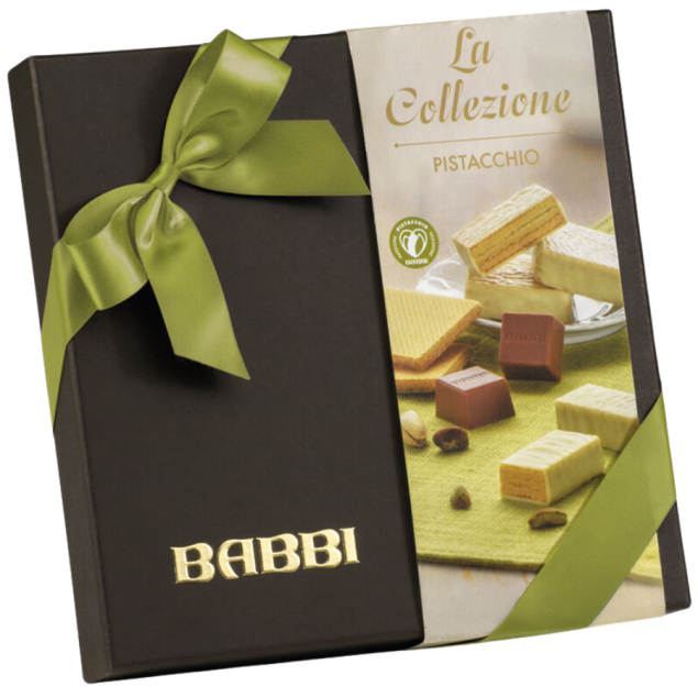Babbi La Collezione Pistacchio - zestaw wafelków i pralin pistacjowych w kartonie prezentowym 227 g