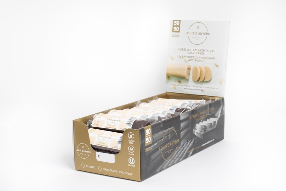 Massepain Sleeubus Louis d'Anvers Marzipan with Belgian Chocolate 50/50 - baton marcepanowy w belgijskiej czekoladzie 100 g