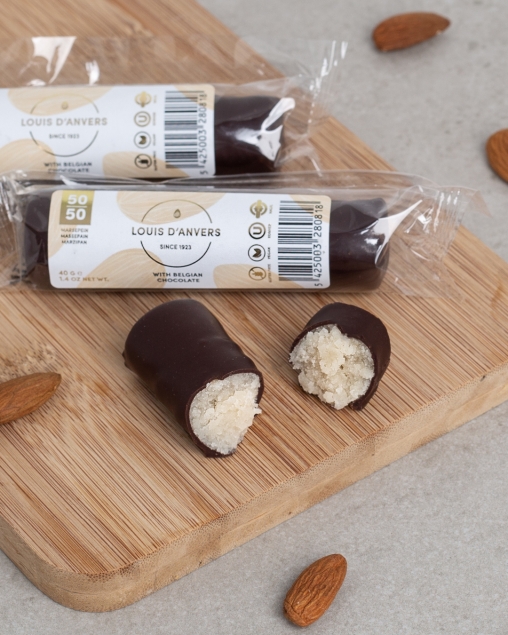 Massepain Sleeubus Louis d'Anvers Marzipan with Belgian Chocolate 50/50 - marcepan w belgijskiej czekoladzie 50 g