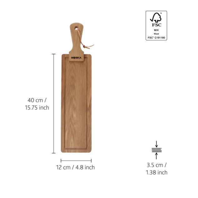 Boska Zestaw do sera Friends - dębowa deska i 3 noże ze stali niedrzewnej (1 zestaw)