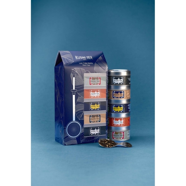 Kusmi Tea Kusmi Tea Les Thés Noirs - zestaw z zaparzaczem, herbaty czarne (5 szt. po 20 g) 100 g