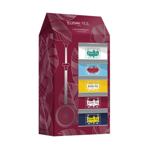 Kusmi Tea Kusmi Tea Les Iconiques BIO - zestaw z zaparzaczem, ikoniczne mieszanki herbat (5 szt. po 20 g) 100 g