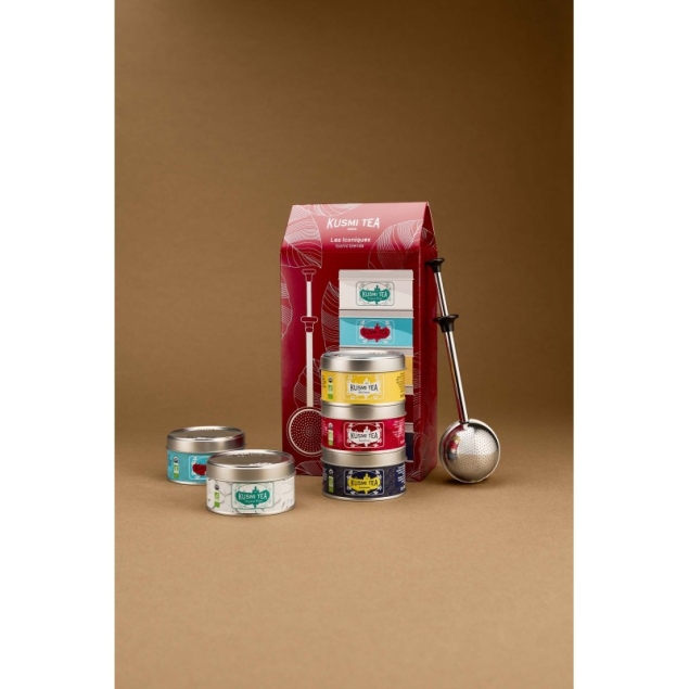 Kusmi Tea Kusmi Tea Les Iconiques BIO - zestaw z zaparzaczem, ikoniczne mieszanki herbat (5 szt. po 20 g) 100 g