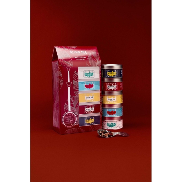 Kusmi Tea Kusmi Tea Les Iconiques BIO - zestaw z zaparzaczem, ikoniczne mieszanki herbat (5 szt. po 20 g) 100 g