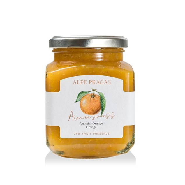 Alpe Pragas Arancia - konfitura pomarańczowa z 75% dojrzałych pomarańczy włoskich 335 g