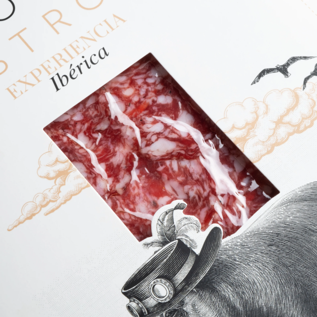 Lisardo Castro Iberian acorn fed salchichon - hiszpańska dojrzewająca kiełbasa iberyjska w plastrach 100 g