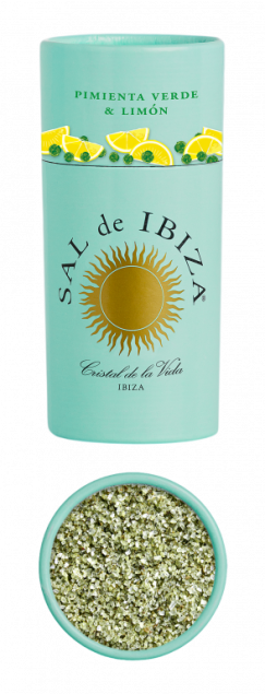 Sal de Ibiza Granito Pimienta Verde y Limón - sól morska z zielonym pieprzem i cytryną 85 g