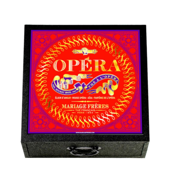 Mariage Freres Thé a l'Opéra – zestaw 4 herbat: zielona kwiatowa, czarna cytrusowa, czarna owocowa i rooibos z wanilią 80 g