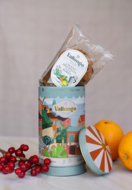 Vallongo Panettone Classico – włoska babka z rodzynkami w puszce pozytywce 100 g