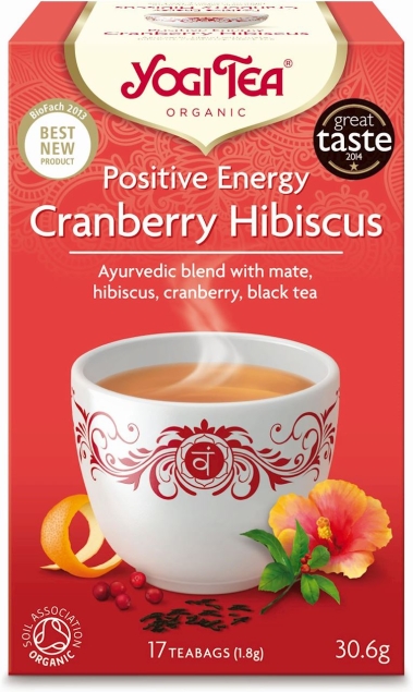 YOGI TEA Herbatka Pozytywna Energia Żurawina - Hibiskus Bio (17 X 1,8 G)