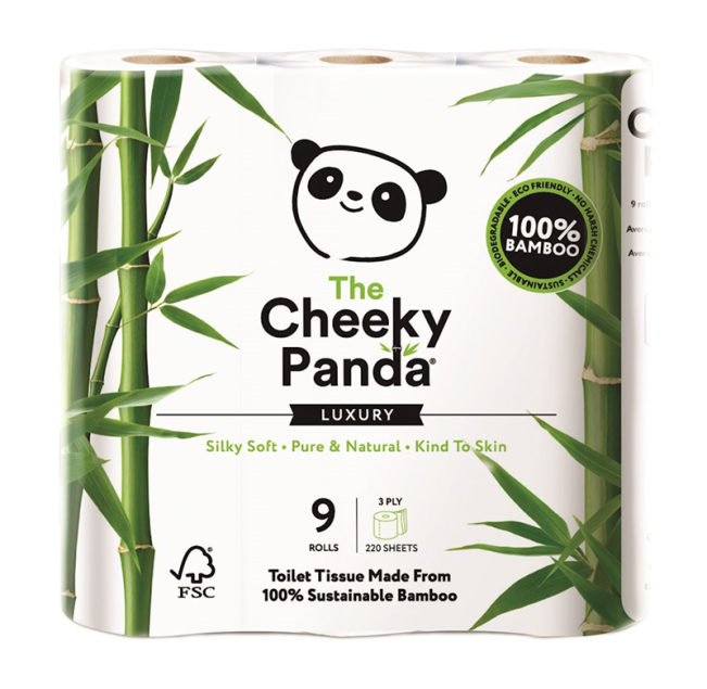 CHEEKY PANDA Papier Toaletowy Bambusowy Trzywarstwowy 9 Rolek - Cheeky Panda