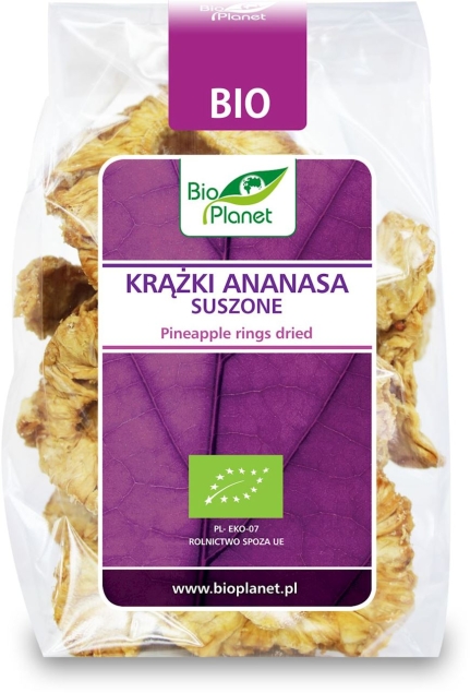 BIO PLANET Krążki Ananasa Suszone Bio 100g