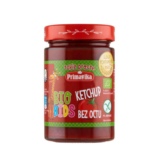 Primavika Ketchup Kids - ketchup dla dzieci, bez octu, bezglutenowy BIO 315 g