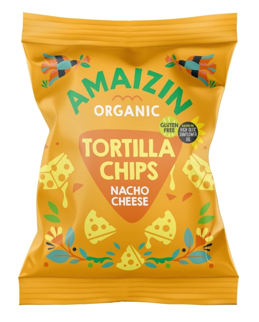 Amaizin Chipsy Nachos Kukurydziane O Smaku Serowym Bezglutenowe Bio 150 G - Amaizin