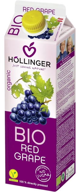 Hollinger Sok Z Czerwonych Winogron Bio 1 L