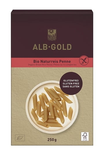ALB-GOLD Makaron (ryżowy Razowy) Penne Bezglutenowy Bio 250 G - Alb Gold