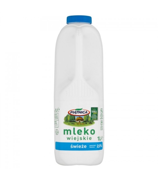 PIĄTNICA Mleko Wiejskie 1l 2% świeże